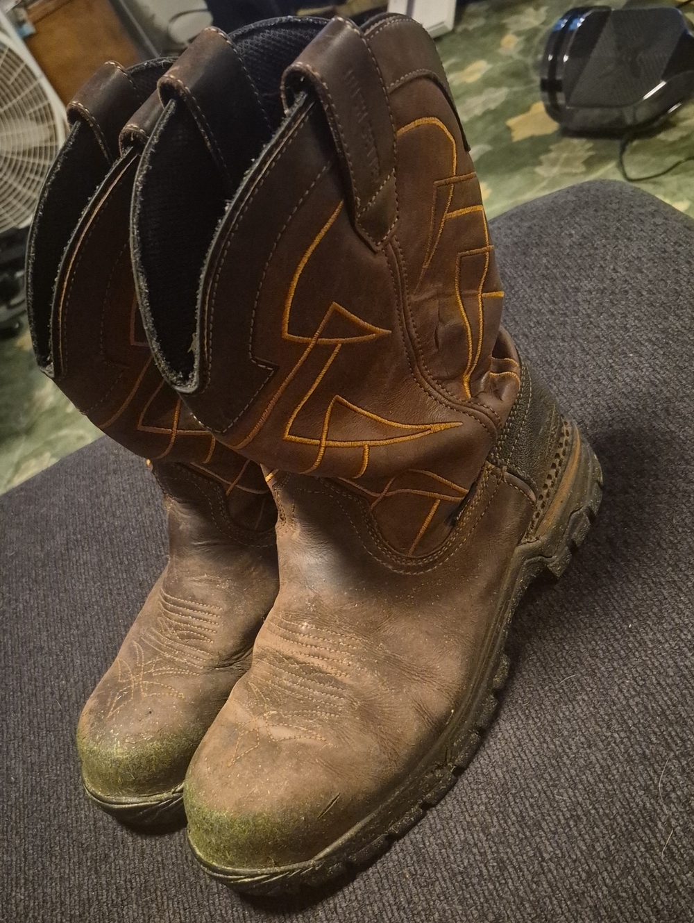Irish Setter Brown and Yellow Work Boots